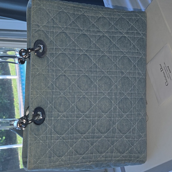 Denim Cannage Large Lady Dior Light blue - Picture 5 of 16
